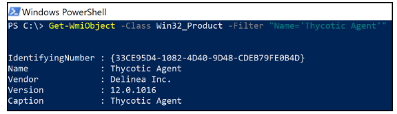 Figure 7: WMI Get Installation Product Code